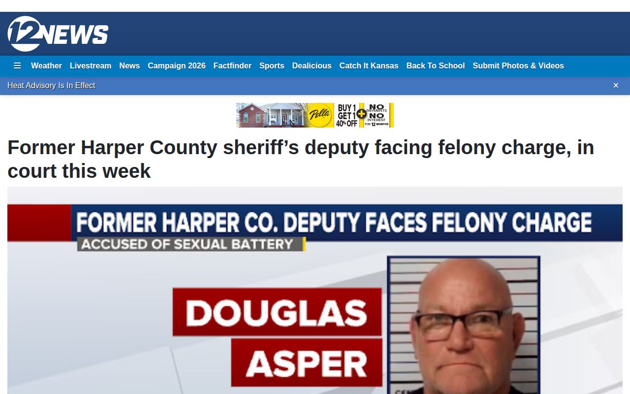 KWCH Harper County crime report with sheriff-supplied booking photo context