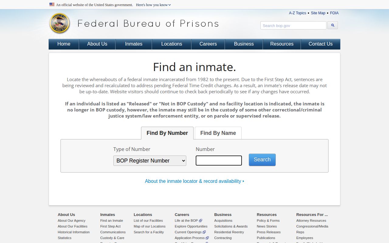 Harper County federal inmate record locator without mugshots